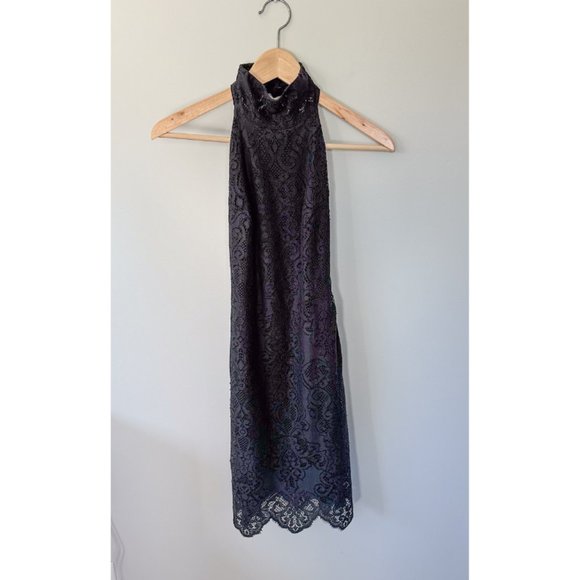 Love for Lemons Black Lace Halter Mini Dress - Picture 5 of 12